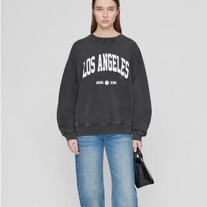 Anine Bing Ramona Sweatshirt Los Angeles, Washed Black, XS